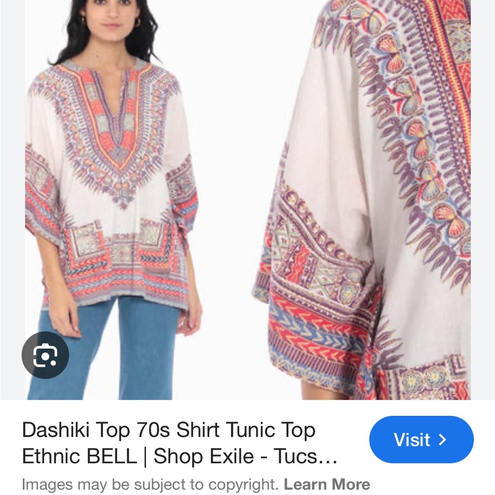 Dashiki 70s vintage bell sleeve tunic